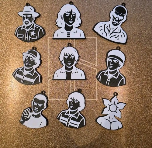 Keychains set 3d printed - set,